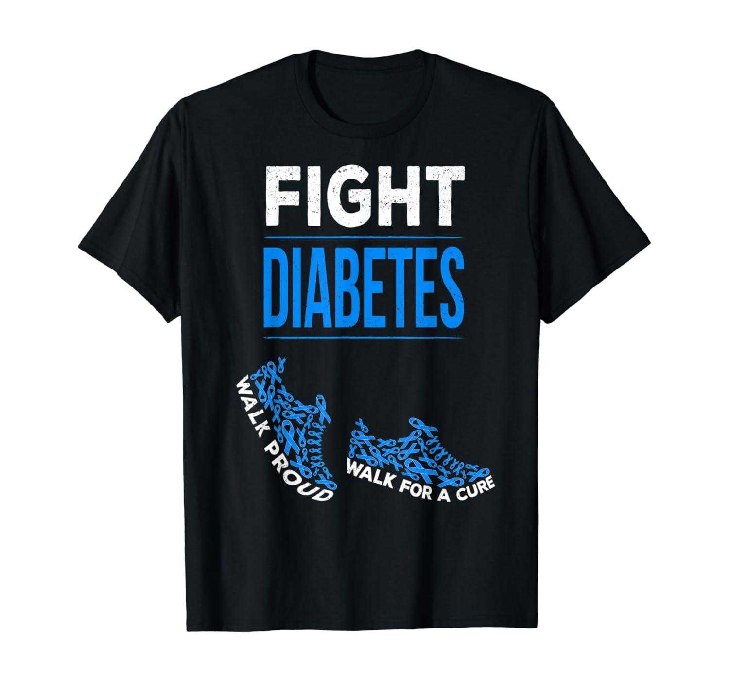 Fight Diabetes Walk for a Cure Awareness Ribbon T1D Type 1